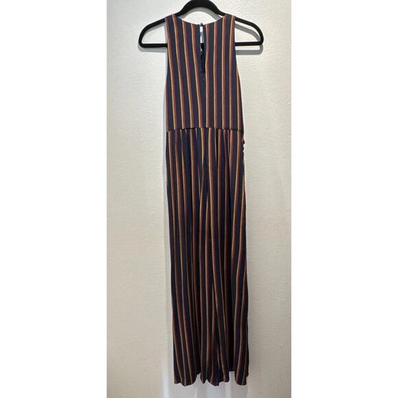 Plenty By Tracy Reese Size XS Navy Striped Wide Leg Jumpsuit Anthropologie Tie - Picture 3 of 9
